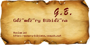 Gömöry Bibiána névjegykártya